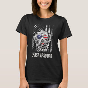 Camiseta Hombres Mejor Padre Apso De Lhasa Perro Bandera Es