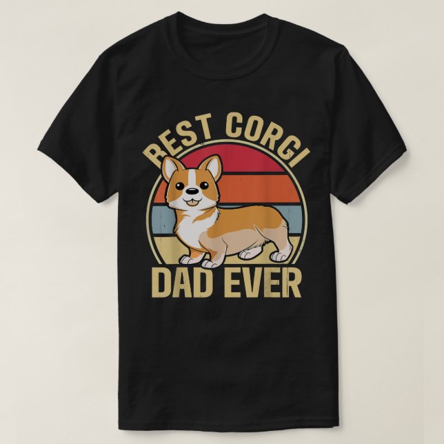 Camiseta Hombres Mejor Padre Corgi  (Diseño del anverso)
