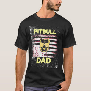 Camiseta Hombres Mejor Padre De Pitbull Patriótico De Bande