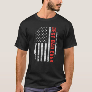 Camiseta Hombres Mejor padre jamás bandera estadounidense p