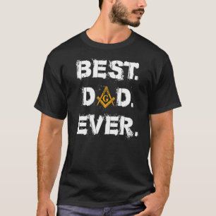 Camiseta Hombres Mejor Padre Mason Nunca Masonic Emblema Sq