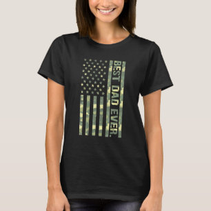 Camiseta Hombres Mejor Papá Ee. Uu. Bandera Americana Camo