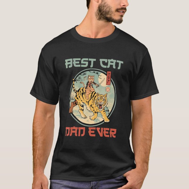 Camiseta Hombres Mejor Papá Gato Jamás Sabertooth Catana Ja (Anverso)