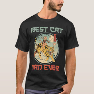 Camiseta Hombres Mejor Papá Gato Jamás Sabertooth Catana Ja