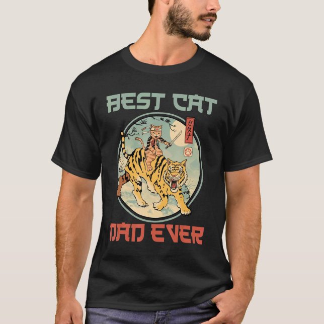 Camiseta Hombres Mejor Papá Gato Jamás Sabertooth Catana Ja (Anverso)