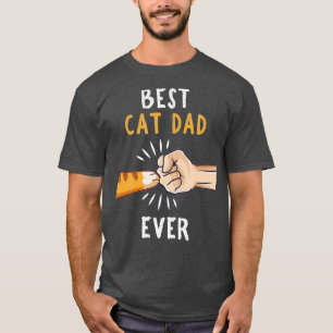 Camiseta Hombres Mejor Papá Gato Nunca Paw Fist Bump