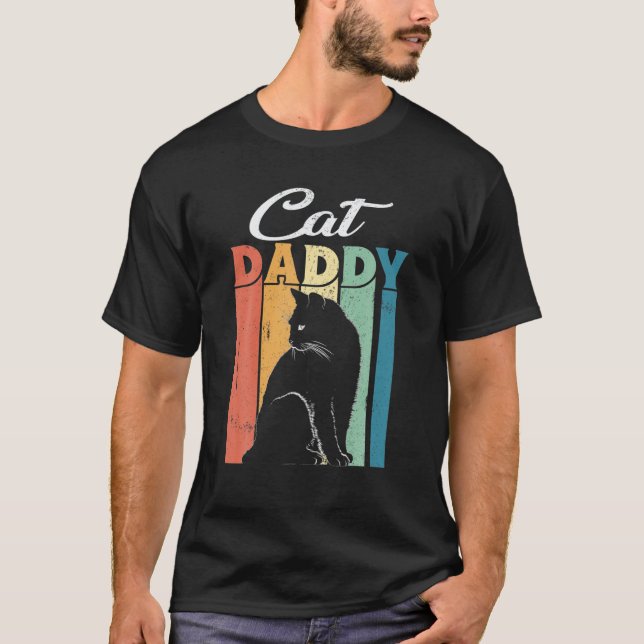 Camiseta Hombres Mejor Papá Gato Papi Papel Del Gato Más Am (Anverso)