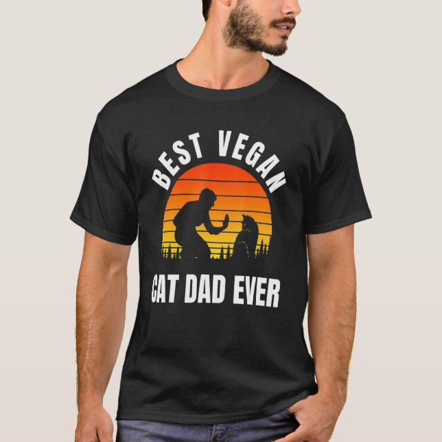 Camiseta Hombres Mejor Papá Gato Vegan Que Nunca Mens Funny (Anverso)