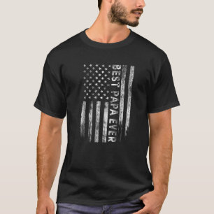 Camiseta Hombres Mejor Papa Nunca Vintage Bandera Estadouni