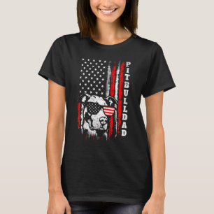 Camiseta Hombres Mejor Papá Pitbull Bulldog Americano