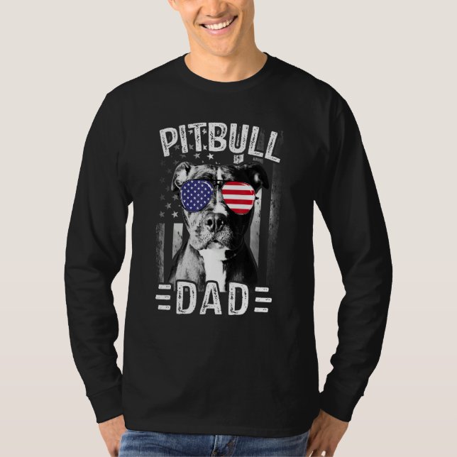 Camiseta Hombres Mejor Papa Pitbull Perro Alguna Vez Bander (Anverso)