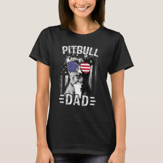 Camiseta Hombres Mejor Papa Pitbull Perro Alguna Vez Bander