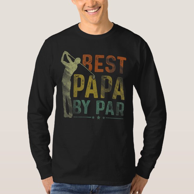 Camiseta Hombres Mejor Papa Por Par Golf Abuelo Golfer Padr (Anverso)