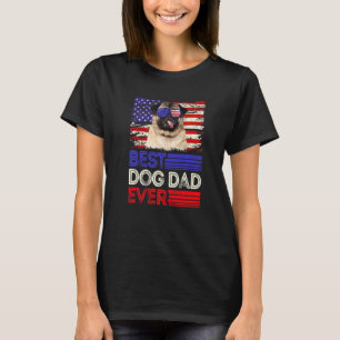 Camiseta Hombres Mejor Papá Pug Ever Bandera Estadounidense