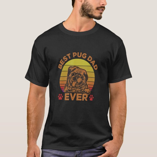 Camiseta Hombres Mejor Papá Pug Nunca Dueño De Pug Pug Padr (Anverso)
