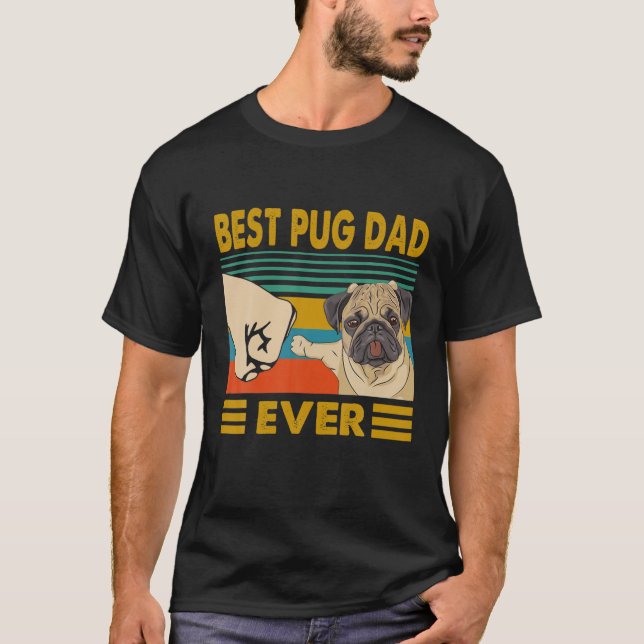 Camiseta Hombres Mejor Papá Pug Que Amo A Mi Perro (Anverso)