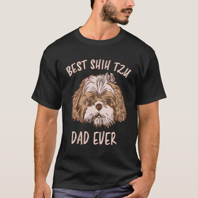 Camiseta Hombres Mejor Papa Shih Tzu Nunca Perro Shih Tzu P (Anverso)