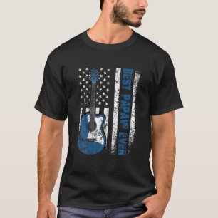 Camiseta Hombres Mejor Papas Hver Bandera Americana guitarr