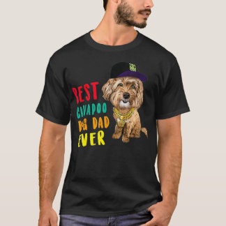 Camiseta Hombres Mejor Perro Cavapoo Padre Padres Día Hipst