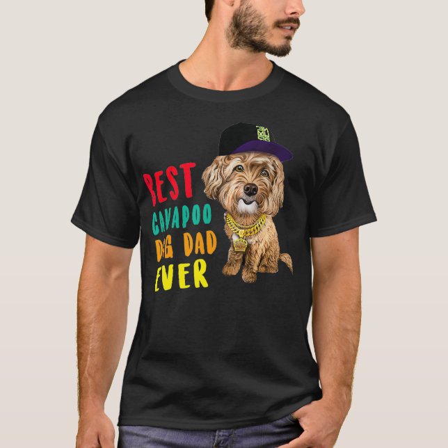 Camiseta Hombres Mejor Perro Cavapoo Padre Padres Día Hipst (Anverso)