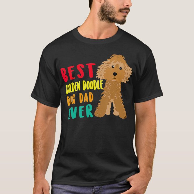 Camiseta Hombres Mejor Perro Dorado Padre Padres Día F (Anverso)