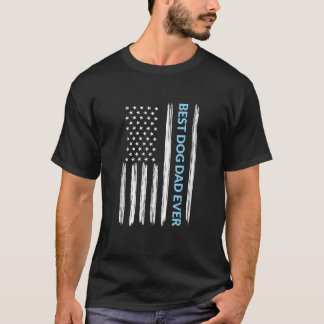 Camiseta Hombres Mejor Perro Padre Nunca Bandera Americana