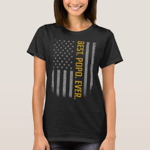 Camiseta Hombres Mejor Popo De Ee.Uu. Bandera Americana Par
