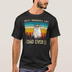 Camiseta Hombres Mejor Retro Vintage Papá Gato Ragdoll