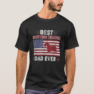 Camiseta Hombres Mejor SCOTTISH TERRIER Papá Ever Bandera E