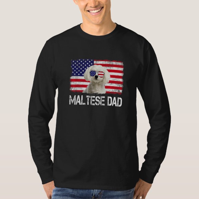 Camiseta Hombres Mentirosos Papá Maltés Bandera Estadounide (Anverso)