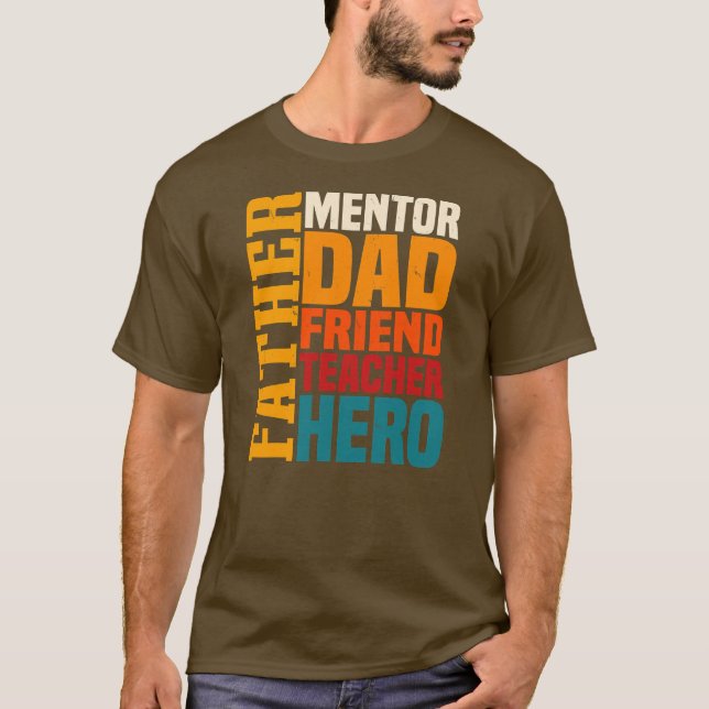 Camiseta Hombres Mentor Papá Amigo Maestro Héroe Gracioso (Anverso)