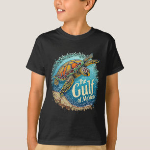 Camiseta Hombres Mexicanos Coloridos De Tortuga Del Golfo D