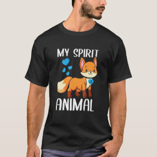 Camiseta Hombres Mi Animal Espiritual Zorro Amo Papá Corazó