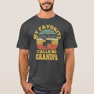 Camiseta Hombres Mi baterista favorito me llama abuelo Vint