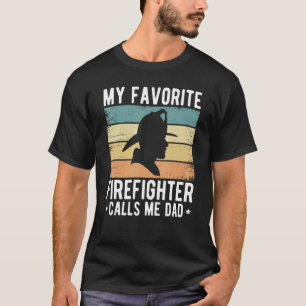 Camiseta Hombres, mi bombero favorito me llama papá padre