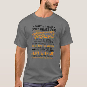 Camiseta Hombres Mi Corazón Golpea Por Mi Novia Novia Funny