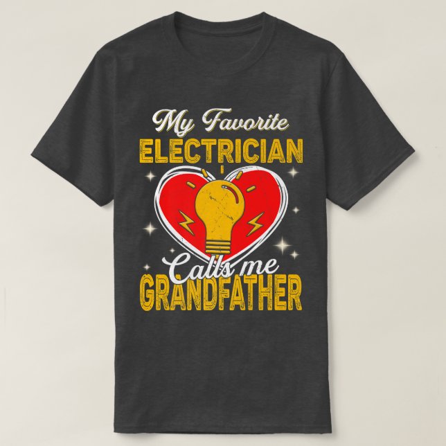 Camiseta Hombres Mi Electrista Favorito Me Llama Abuelo (Diseño del anverso)