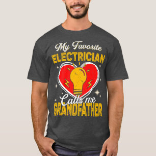 Camiseta Hombres Mi Electrista Favorito Me Llama Abuelo