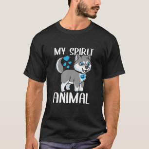 Camiseta Hombres Mi Espíritu Animal Husky Dog I Love Dad He