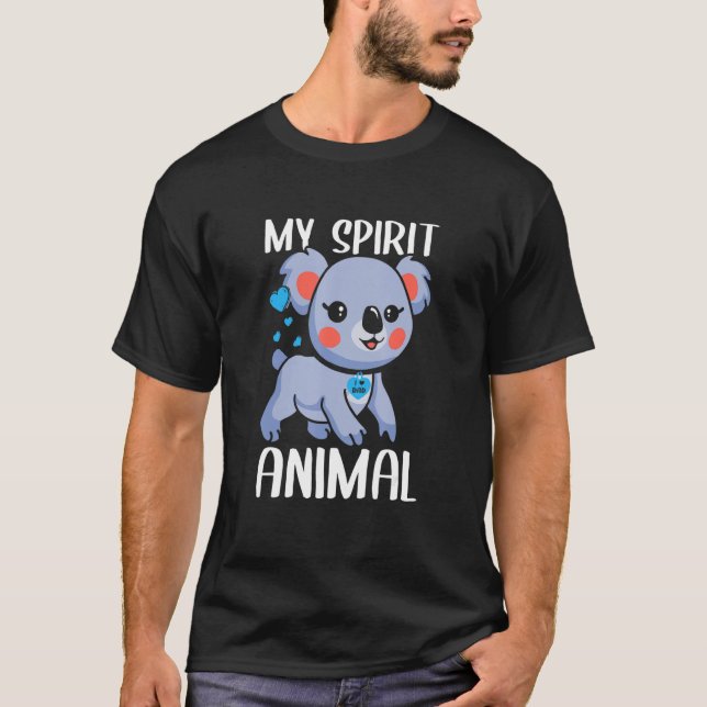 Camiseta Hombres Mi Espíritu Animal Koala Amo el Corazón de (Anverso)