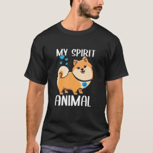 Camiseta Hombres Mi Espíritu Animal Perro Pomerano Yo Amo A