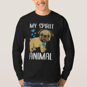 Camiseta Hombres Mi Espíritu Animal Pug Perro I Love Dad He