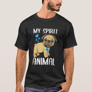 Camiseta Hombres Mi Espíritu Animal Pug Perro I Love Dad He