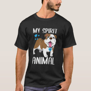 Camiseta Hombres mi espíritu Bulldog animal Amo el corazón