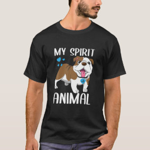Camiseta Hombres mi espíritu Bulldog animal Amo el corazón