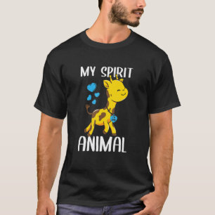 Camiseta Hombres Mi Espíritu La Girafa De Animales Amo El C