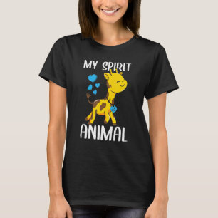 Camiseta Hombres Mi Espíritu La Girafa De Animales Amo El C