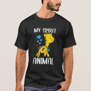 Camiseta Hombres Mi Espíritu La Girafa De Animales Amo El C