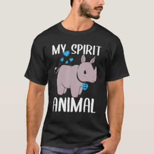 Camiseta Hombres Mi Espíritu Rinoceronte Animal Me Encanta