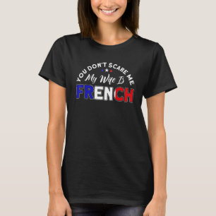 Camiseta Hombres Mi Esposa Es Bandera Francesa Raíces Franc